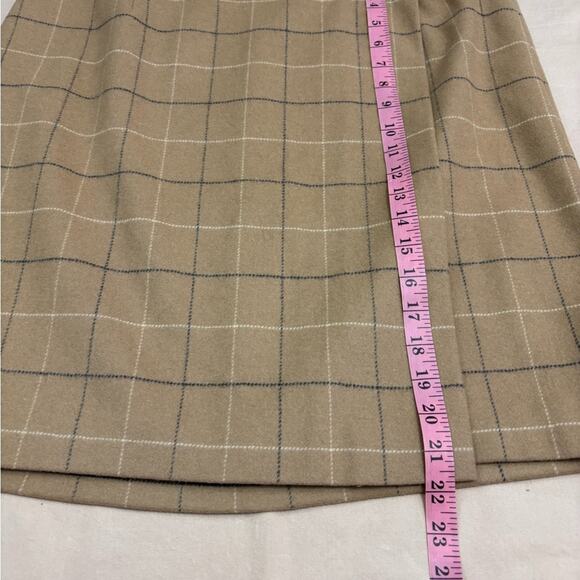 NWT Talbots Women’s Wool Blend Tan Plaid Wrap Skirt Size 16 - Picture 5 of 9